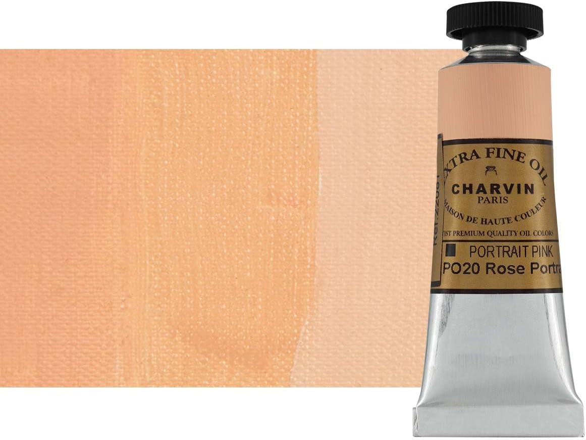 Charvin Extra Fine Oil Paint, Portrait Pink 20 mL - Triple-Milled, Rich Texture, Poppy Oil-Based, Light-Fast, Handmade, Archival Quality