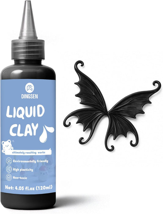 Liquid Polymer Clay Black 4.2oz, Liquid Clay for Polymer Clay Oven-Bake, for DIY Enthusiasts, Education and Crafting, Easy to Shape & Multi-Mold Compatible