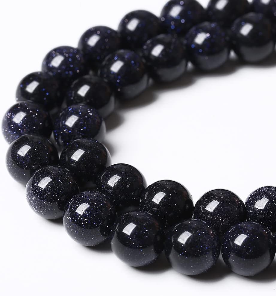 90PCS 4mm Starry Blue Sandstone Gemstone Beads Beads Natural Stone Round Loose Beads for Jewelry Making DIY Bracelet Necklace 15" Inch(Blue Sandstone, 4mm)