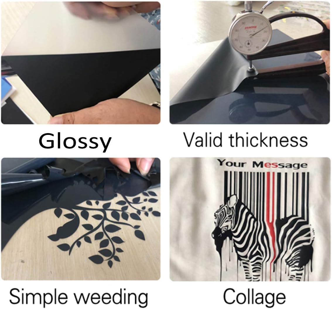Guangyintong Heat Transfer Vinyl HTV Rolls, 12" x 8ft Iron on Vinyl for T-Shirts, Glossy Surface, Easy to Cut & Weed for Heat Vinyl Design
