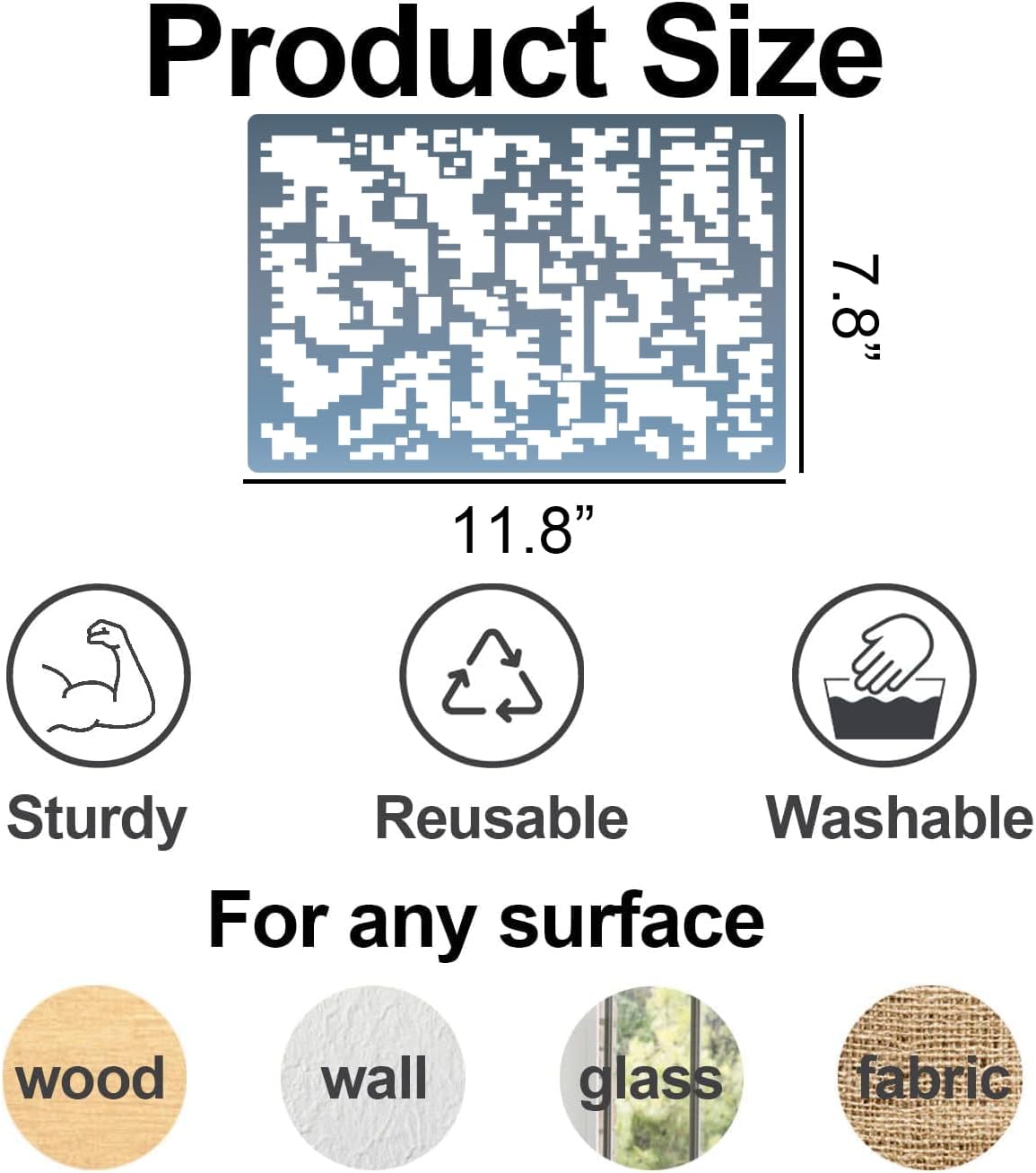 Camo Stencil 12inch Large Camouflage Stencils for Spray Paint Reusable Digital Camo Pattern Stencil for Wall Boat Wood Canvas Fabric