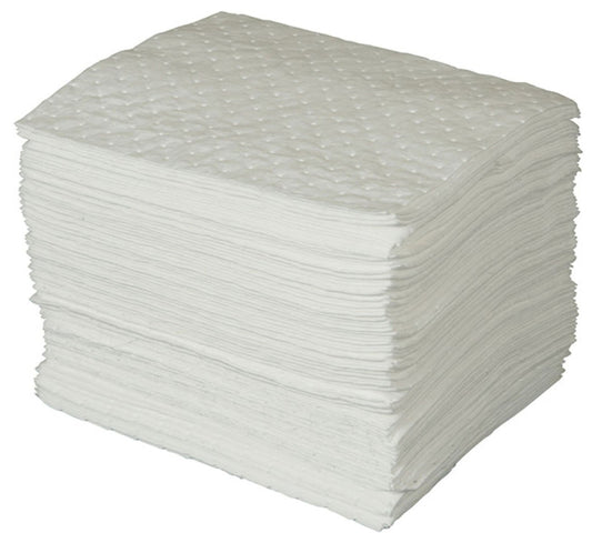 Brady SPC BPO100 15" x 17" Heavy Weight Economical Oil Only Absorbent Pads - 100 ct