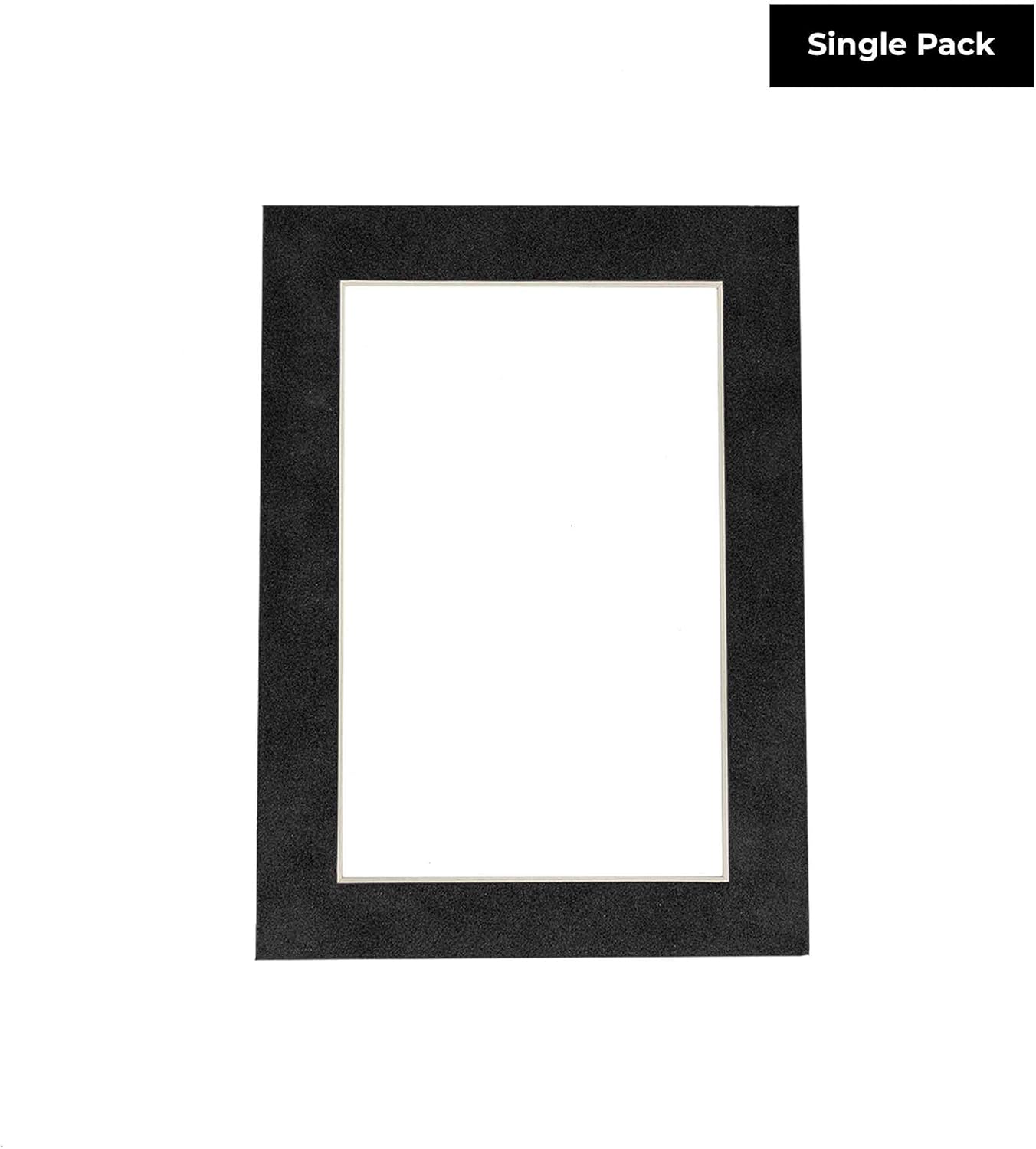 11x14 Mat Bevel Cut for 8.5x11 Photos - Acid Free Dark Grey Suede Precut Matboard With Backing Board and Crystal Clear, Self Seal Photo Mat Bag - For Pictures, Photos, Framing - 4-ply Thickness