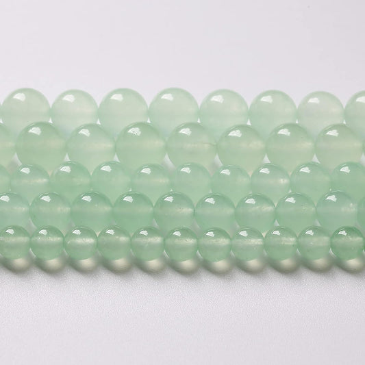 6mm 60pcs Natural Green Jade Chalcedony Beads Energy Healing Power Stone Beads for Jewelry Making Round Loose Beads DIY Bracelet 15" (Green Jade, 6mm)
