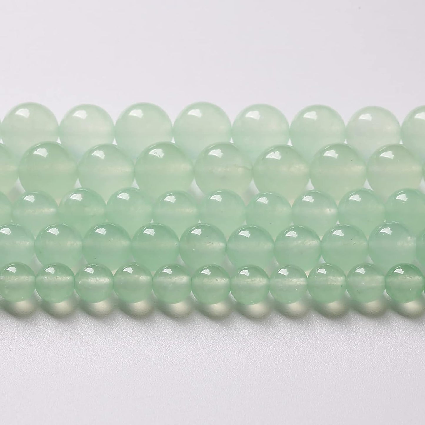 8mm 46pcs Natural Green Jade Chalcedony Beads Energy Healing Power Stone Beads for Jewelry Making Round Loose Beads DIY Bracelet 15" (Green Jade, 8mm)