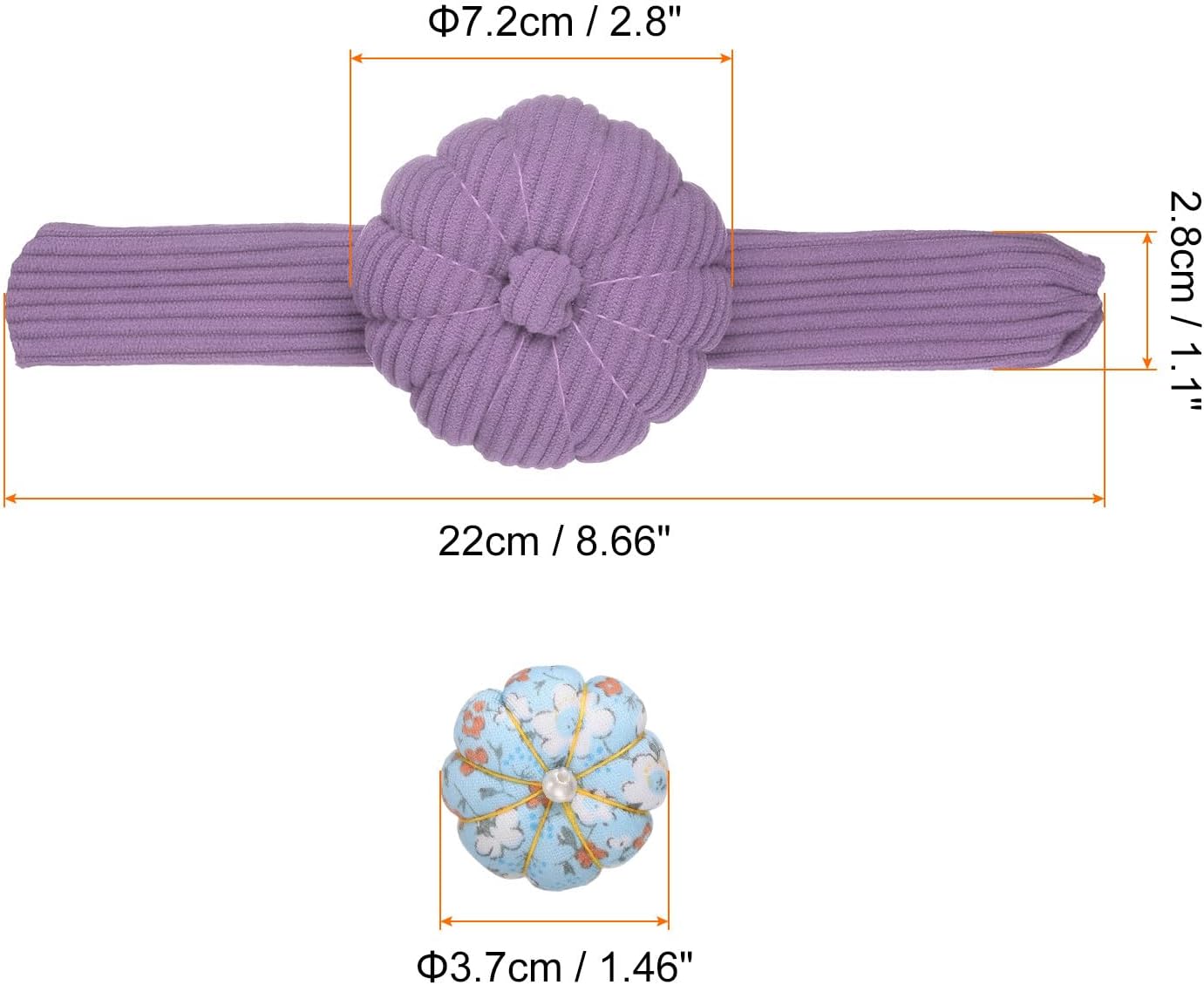 HARFINGTON Wrist Pin Cushions, Sewing Needle Pin Cushion Adjustable Strap with Elastic Strap Finger Ring Pincushions Fit All Wrist Sizes for Sewing Quilting Needlework DIY Crafts, Purple/Blue