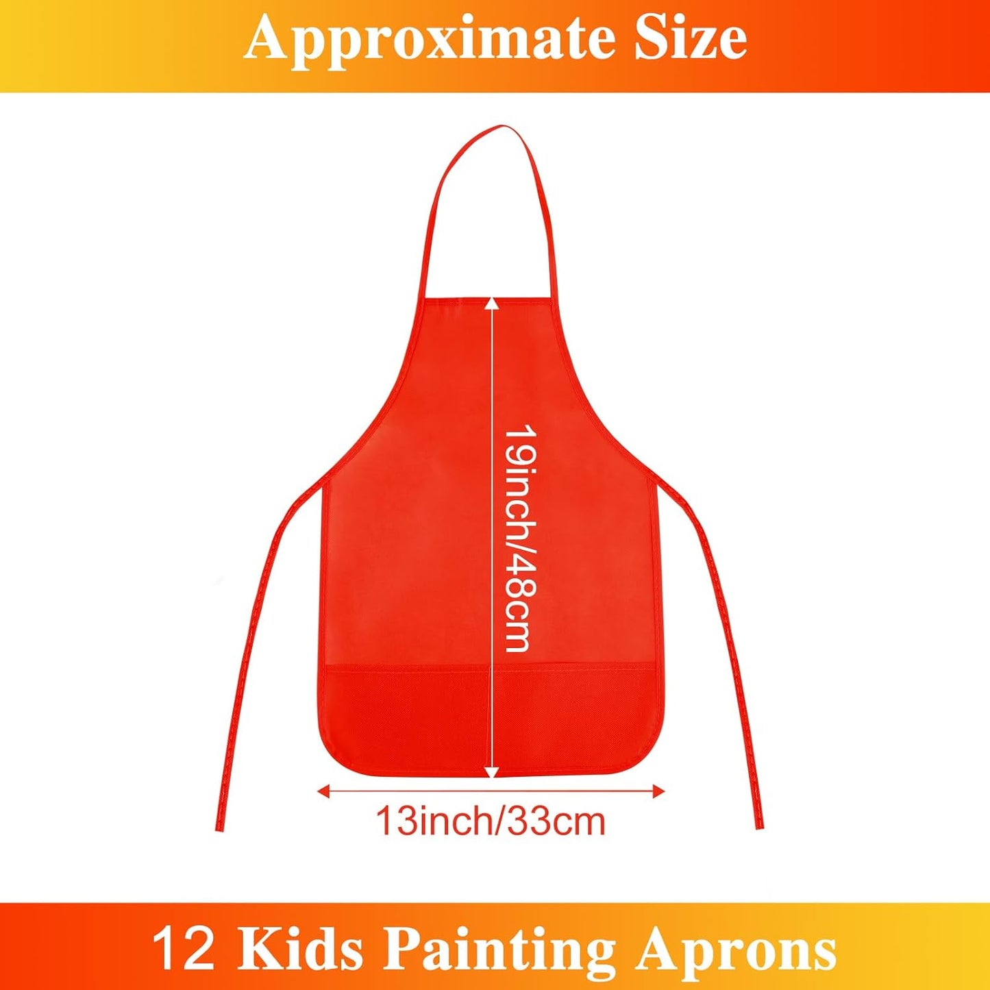 8 Pcs Kids Apron Painting Aprons for Kids Art Smocks Paint Apron Bulk for Painting Classroom Activity Kitchen Crafts Party Supplies(Red)