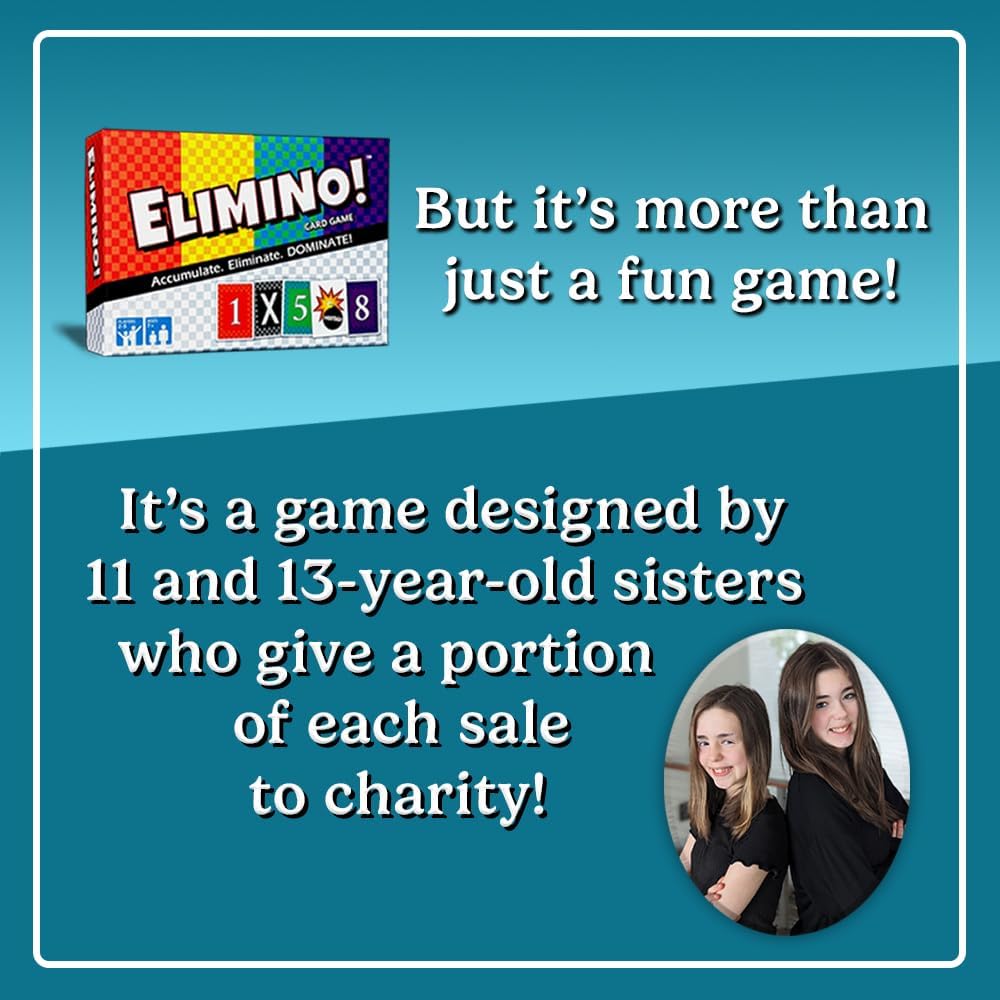 Elimino! A Fast Paced Card Game for Kids, Adults and Families, an Easy to Learn Game for a Fun Family Game Night | Ages 7+