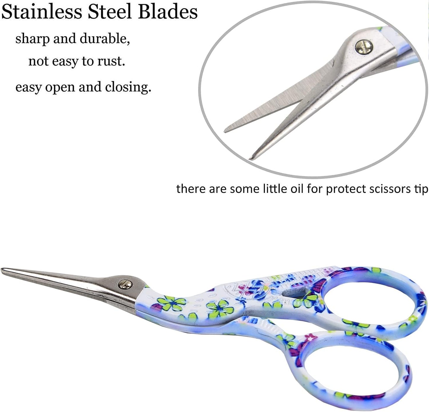 BIHRTC 3.6inch Small Craft Scissors Cross Stitch Knitting Scissors Sharp Stainless Steel Tip for Sewing Threading Crafting Needlework Art DIY Work