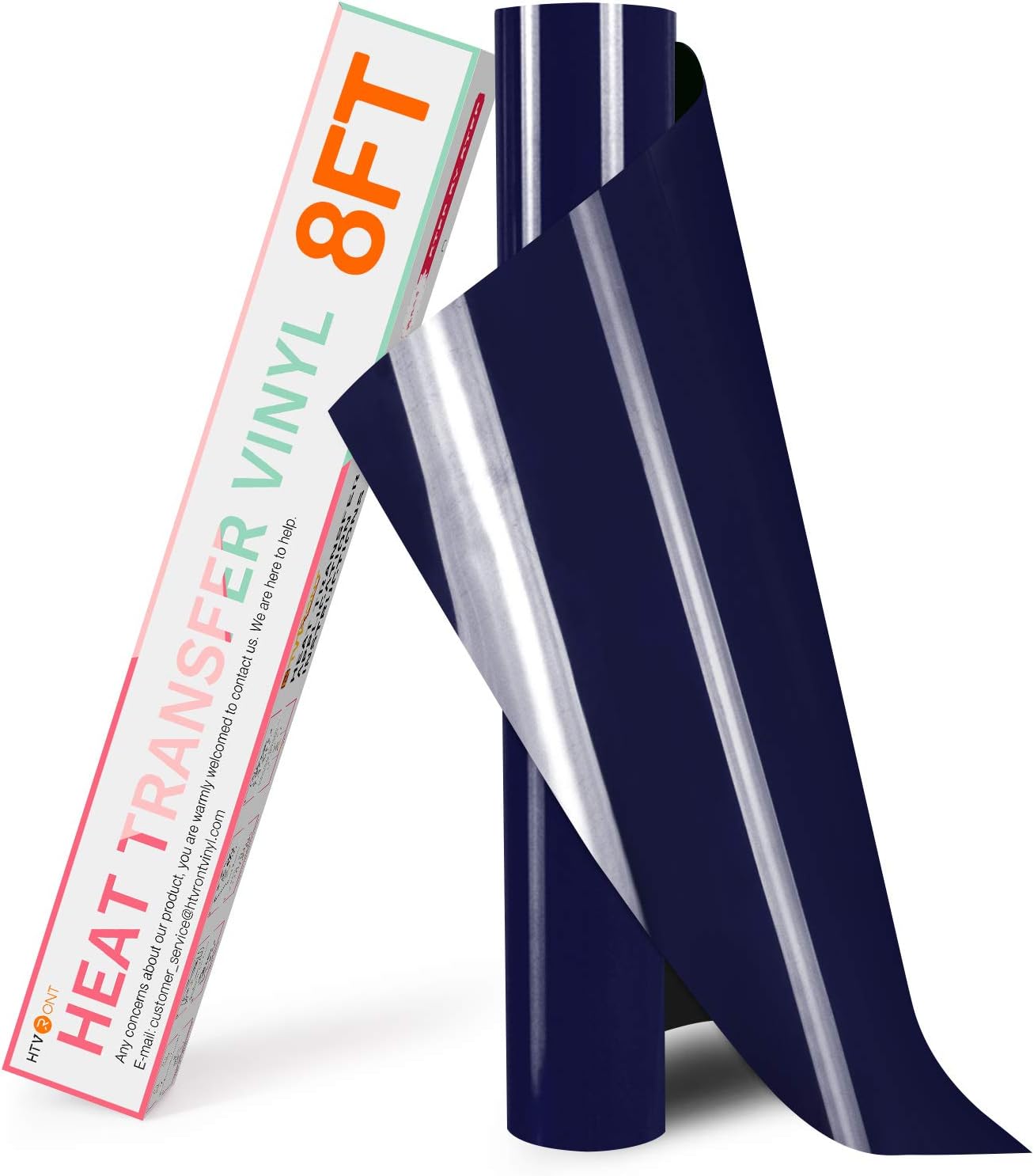 HTVRONT HTV Vinyl Rolls Heat Transfer Vinyl - 12" x 8ft Dark Blue HTV Vinyl for Shirts, Iron on Vinyl for All Cutter Machine - Easy to Cut & Weed for Heat Transfer Design (Dark Blue)