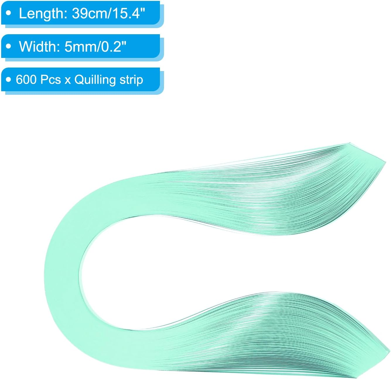 PATIKIL Quilling Strips Paper 600pcs 5mm 39cm Origami Paper Quilling Kits for Art DIY Hand Craft Christmas, Green