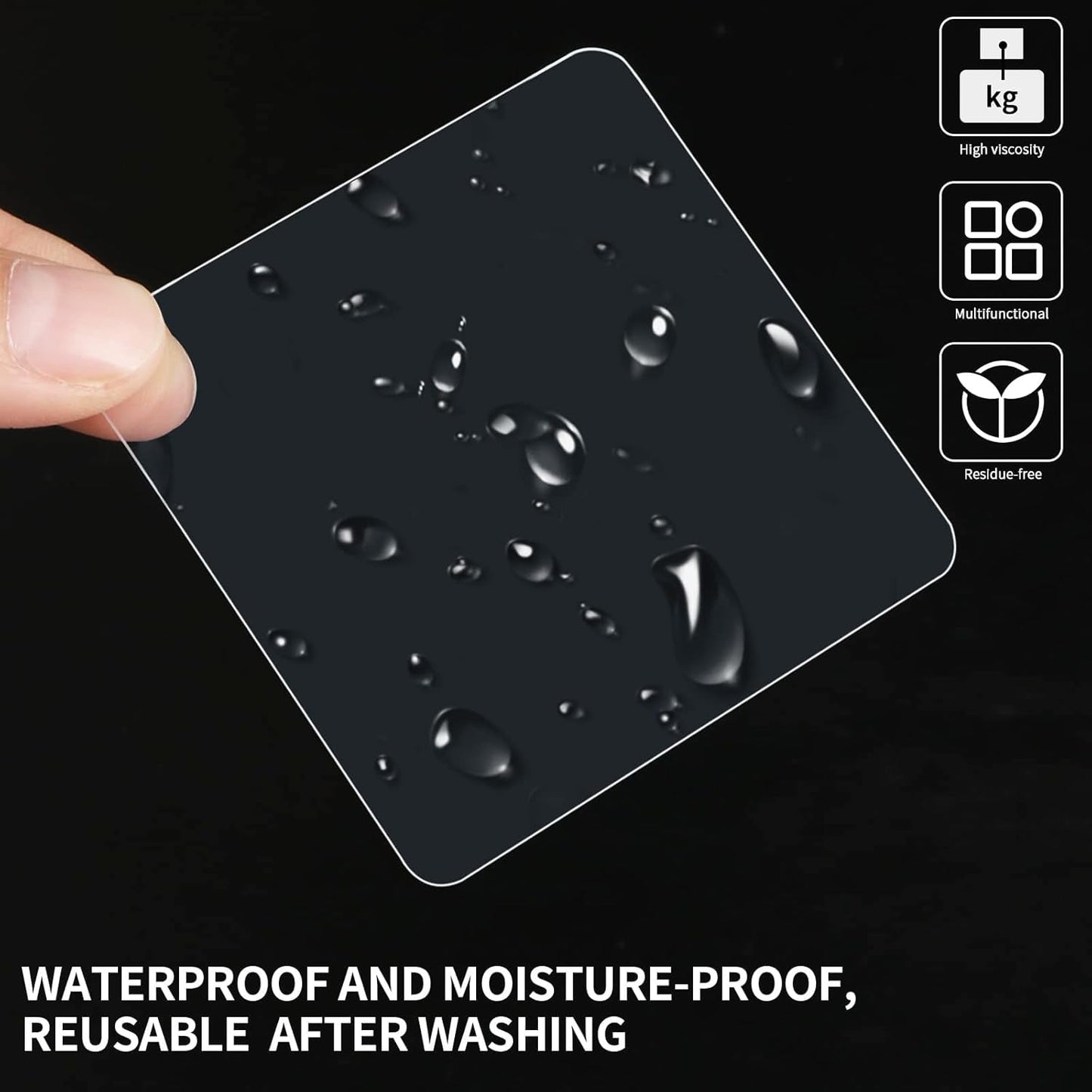 50PCS Premium Double Sided Mounting Squares Clear Tape,Heavy Duty Adhesive Pads for Pictures,Poster Hanging Strips - Strong Sticky Tack,Waterproof Adhesive for Shower,Wall Patch,Sticky Pads