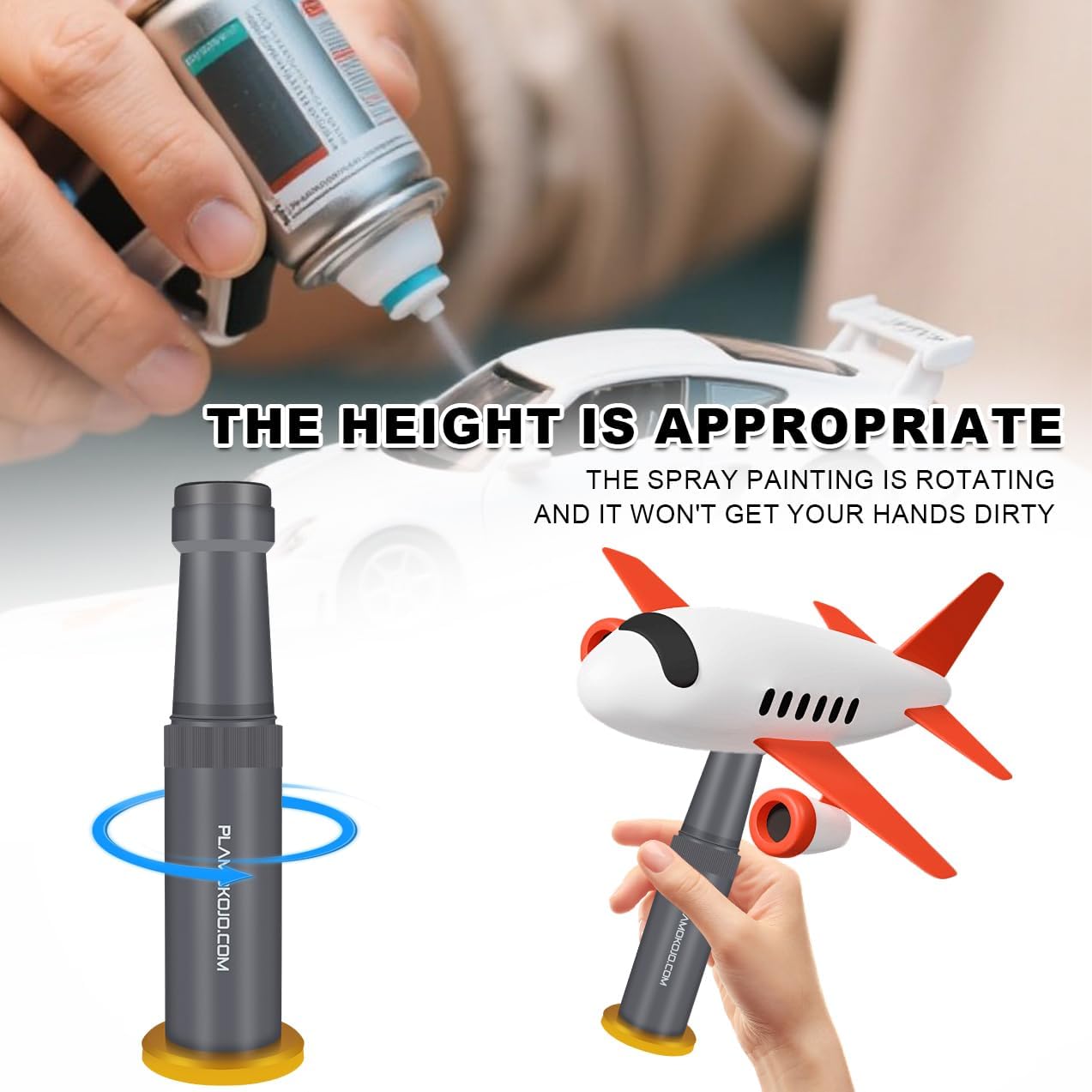 BFFDIYCLUB Model Painting Stand with 6PCS Crystal Double-Sided Tape Fix Large Model Accessories Rotatable Makes Airbrushing and Spray Painting Easy (Tape is Washable)