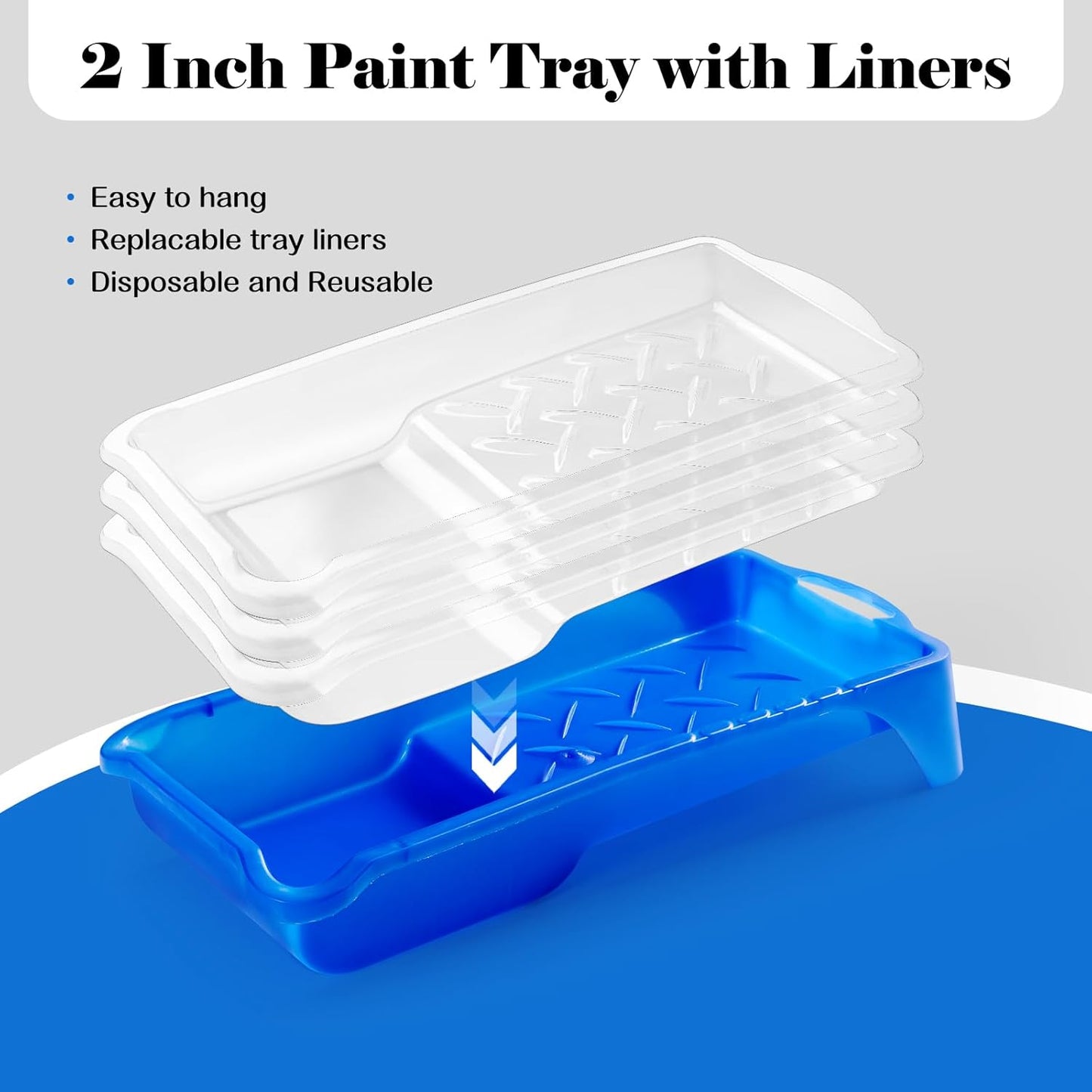 Mister Rui Paint Roller Kit, 25 Pack, 2 Inch Microfiber Paint Rollers 10 mm Nap, Small Paint Roller Kit, Mini Paint Roller, Paint Tray with Liners, Sponge Paint Brush, Mini Rollers for Painting