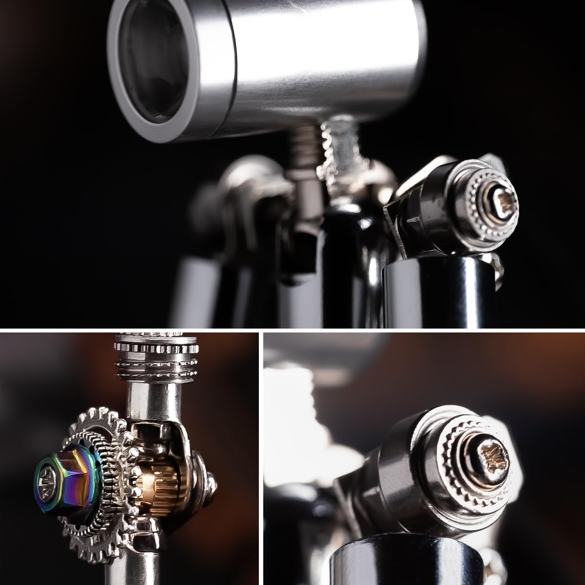 Mostarle Terminator M 3D Metal Puzzle, Arcynix DIY Mechanical Robot Model Kit, Sci-Fi Design LED Light Feature Unique Gift for Adults & Teenager (Blue)