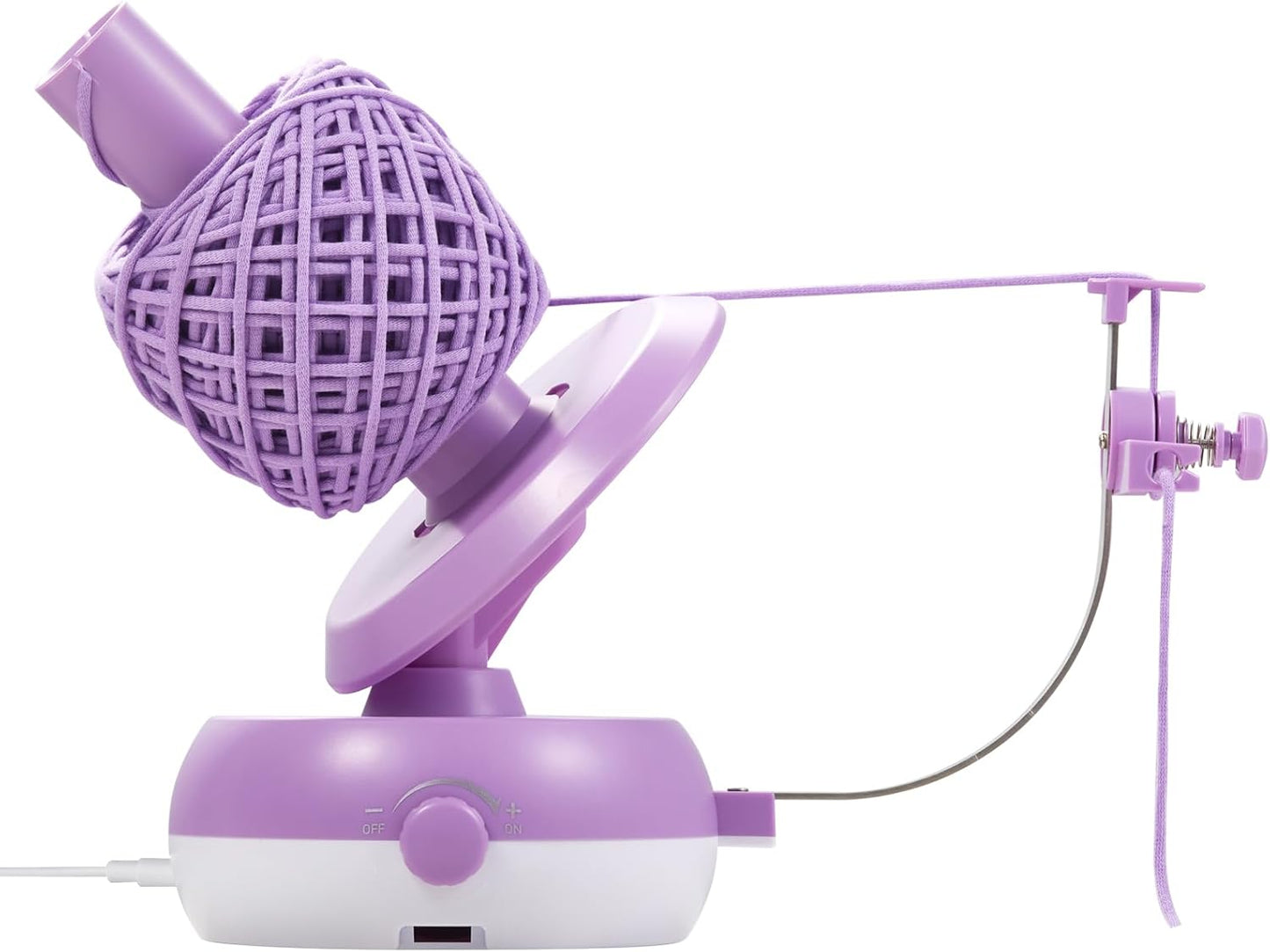 Electric Yarn Winder for Crocheting - Large Capacity Yarn Ball Winder for Knitting, Adjustable Yarn Ball Tension,Stepless Speed, Good Helper for Knitting Lovers, Purple