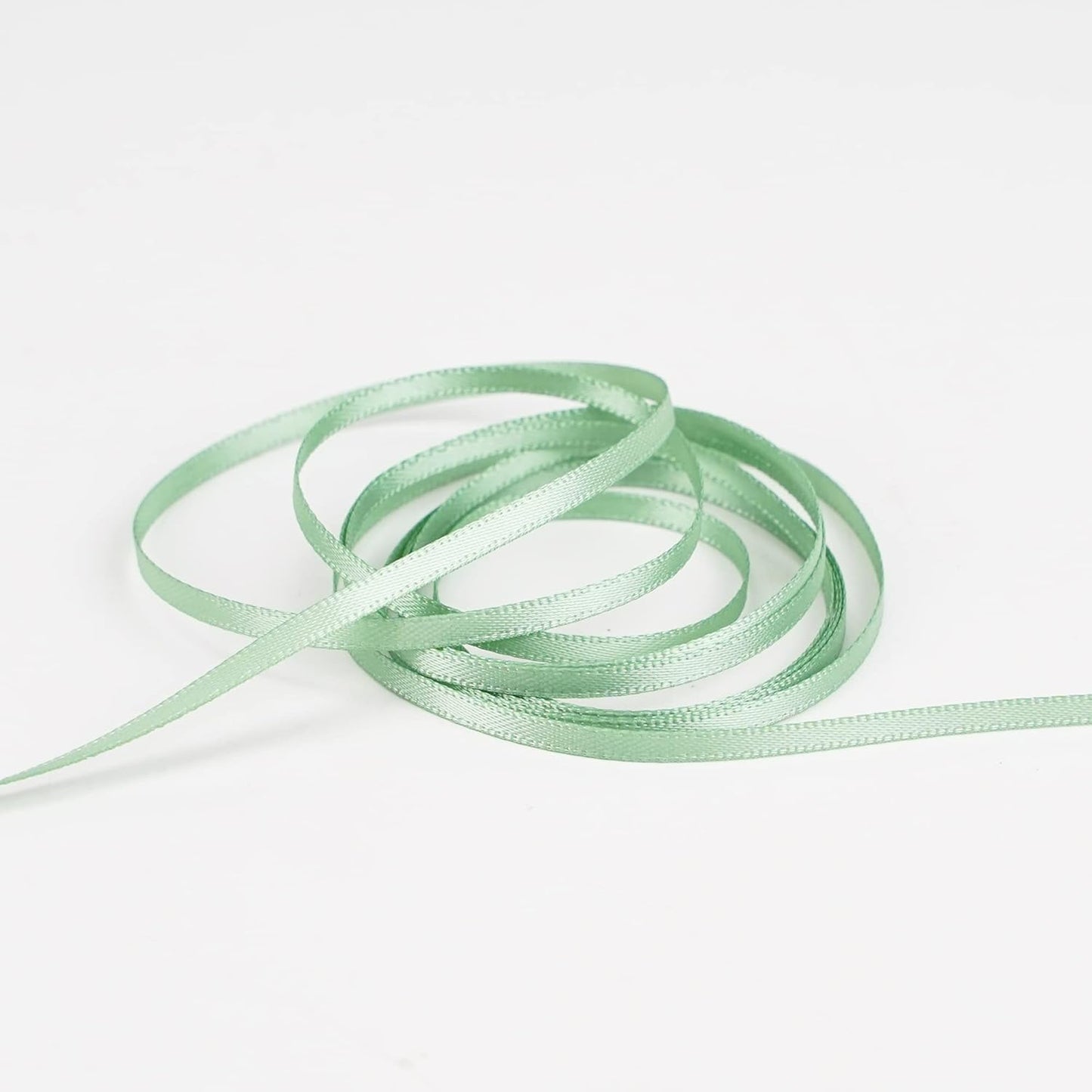HUIHUANG Sage Green Ribbon 1/8 inch X100 Yards Roll Thin Satin Ribbon Double Face Craft Ribbon for Gift Wrapping DIY Bows Decoration Sewing and Invitation Card Hanging Tags
