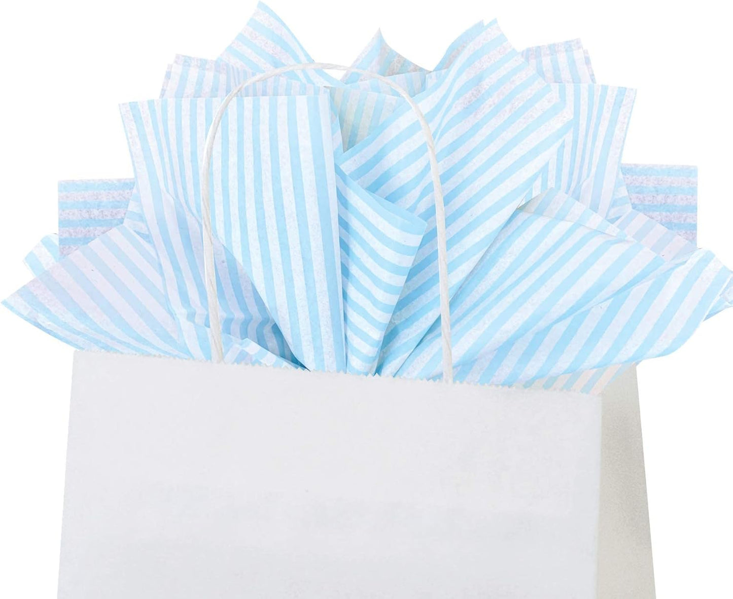 Flexicore Packaging Light Blue Pin Stripe Print Gift Wrap Tissue Paper Size: 15 Inch X 20 Inch | Count: 10 Sheets | Color: Light Blue Pin Stripe