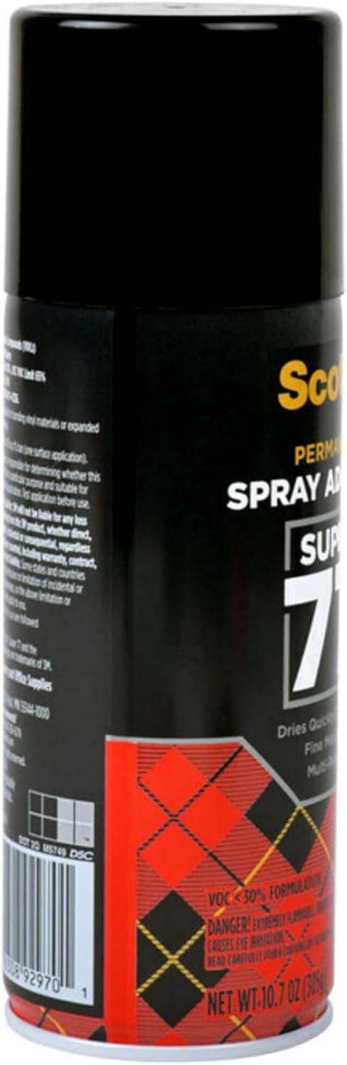 Scotch Super 77 Multipurpose Adhesive Spray, Bonds to Fabric, Cardboard, Plastic, Metal, Wood, Felt, and More, 10.7 Ounces (7716)