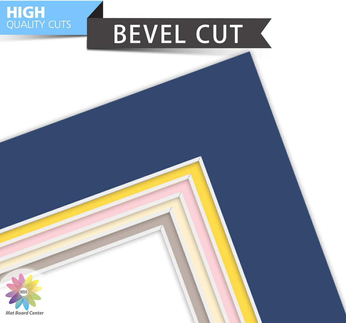 Mat Board Center, Pack of 10, Photo Picture Mats - Acid Free, 4-ply Thickness, White Core - for Pictures, Photos, Framing (8x10 for 2-4x6 Mixed Color)