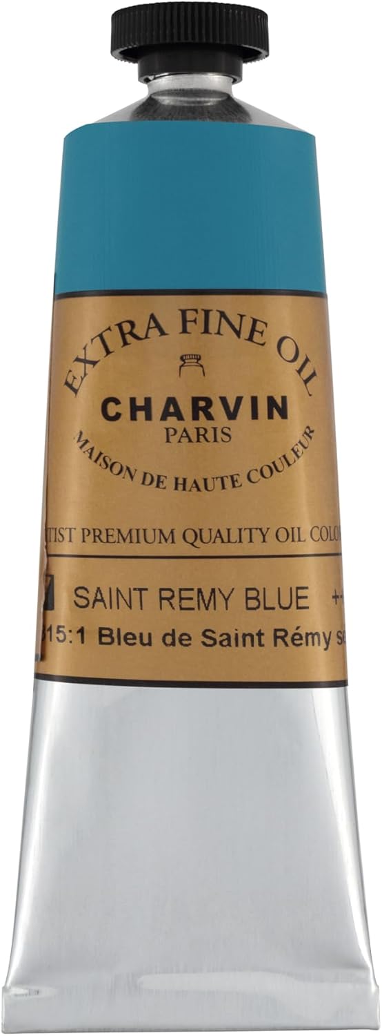 Charvin Extra Fine Oil Paint, Saint Remy Blue 60 ml - Triple-Milled, Rich Texture, Poppy Oil-Based, Light-Fast, Handmade, Archival Quality