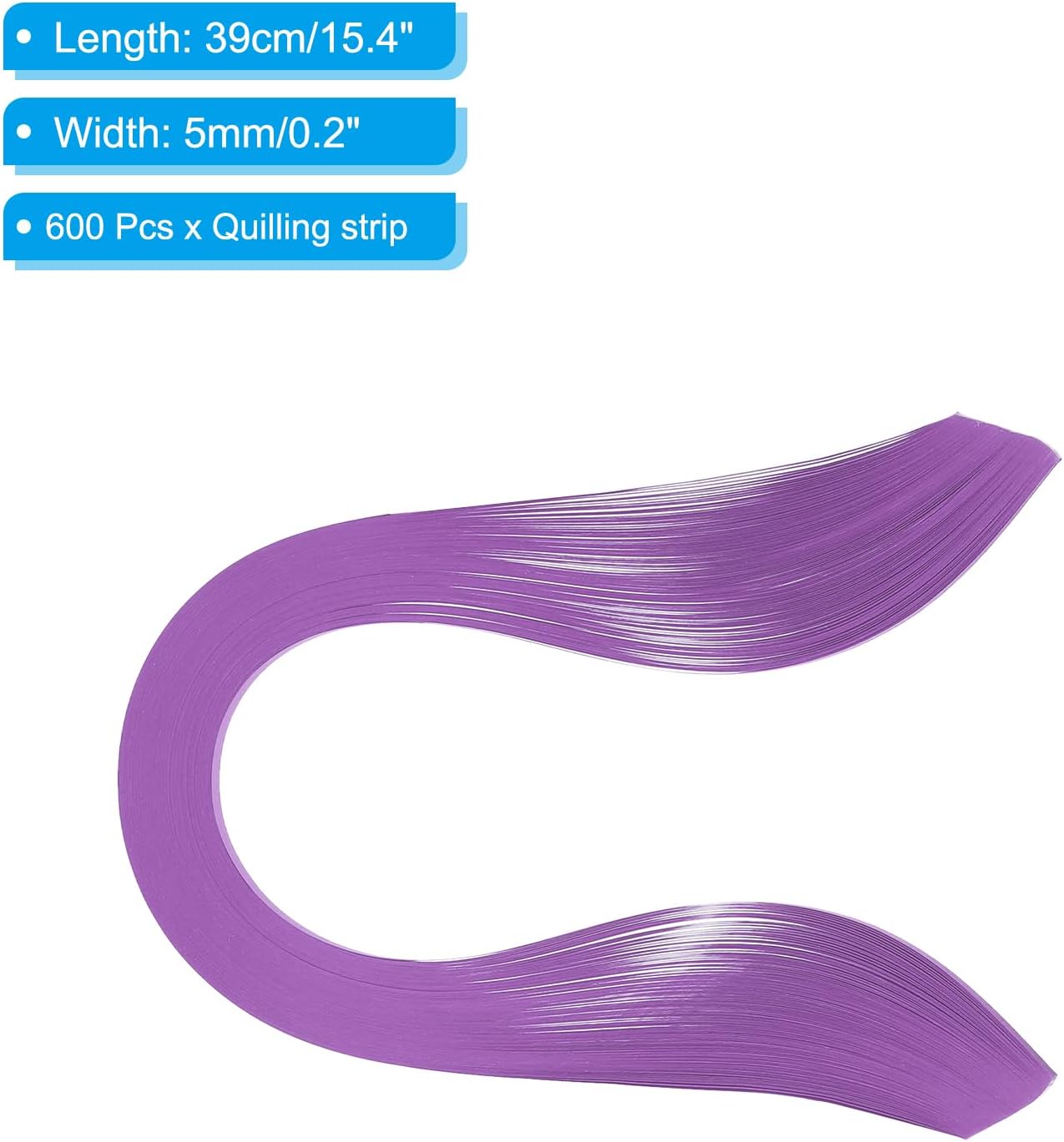 PATIKIL Quilling Strips Paper 600pcs 5mm 39cm Origami Paper Quilling Kits for Art DIY Hand Craft Christmas, Violet Purple