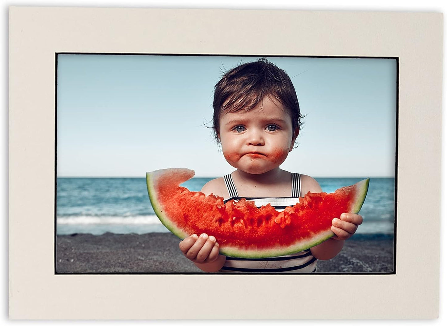 Poster Palooza 8x10 Mat Bevel Cut for 6x8 Photos - Acid Free White with Black Core Precut Matboard - for Pictures, Photos, Framing - 4-ply Thickness