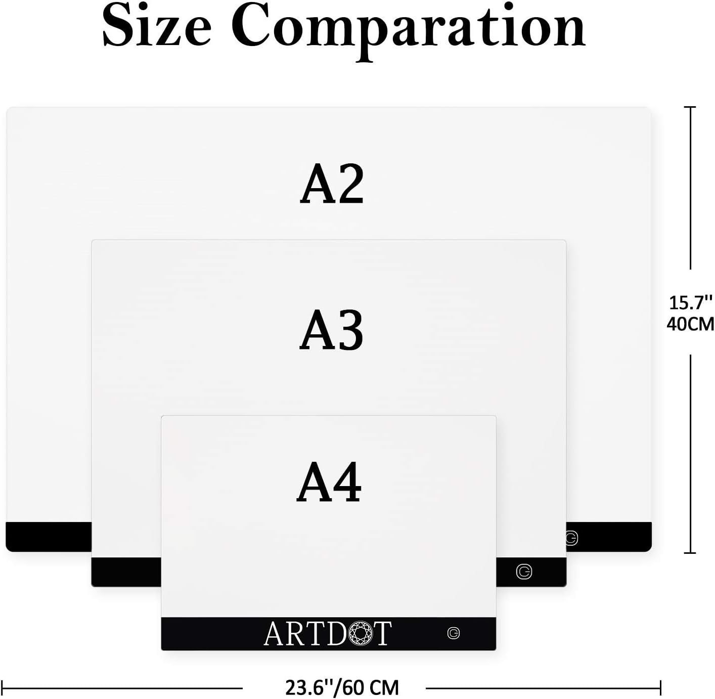ARTDOT A2 LED Light Pad for Diamond Painting USB Powered Light Board Kit, Adjustable Brightness with 12 Angles Stand and Clips