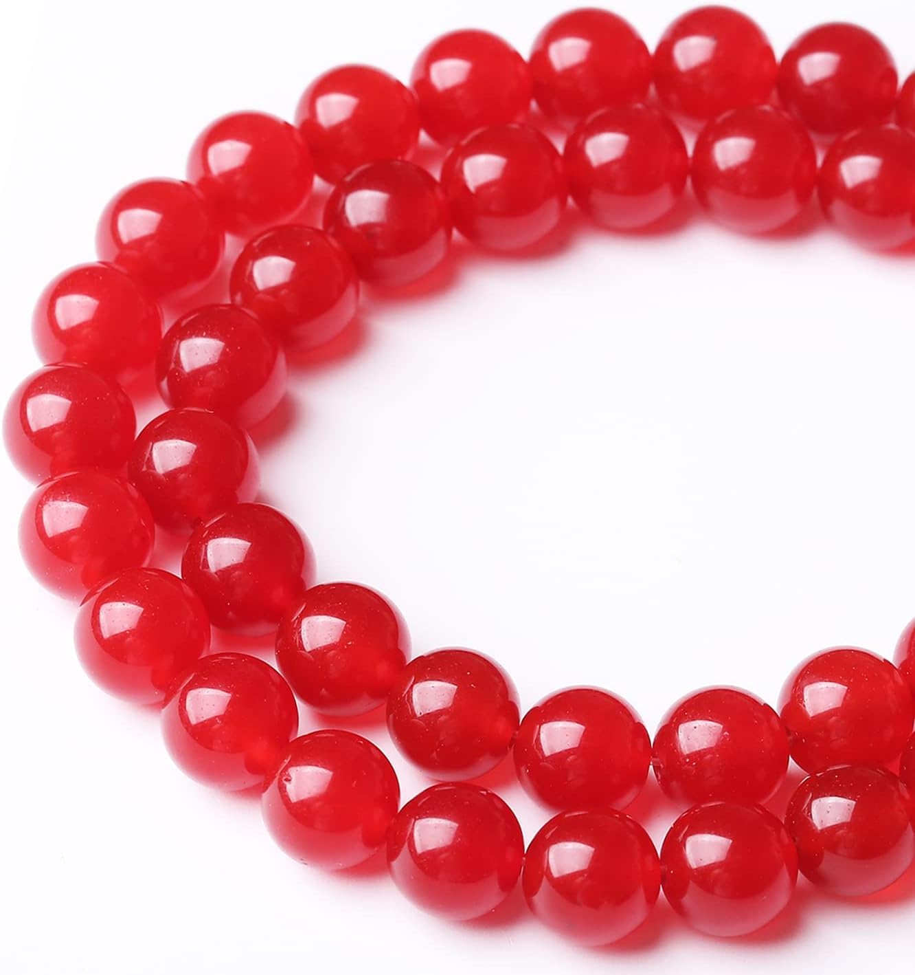 90PCS 4MM Red Chalcedony Beads Round Loose Stone Beads for Jewelry Making DIY Energy Stone Healing Power Bracelet 15"