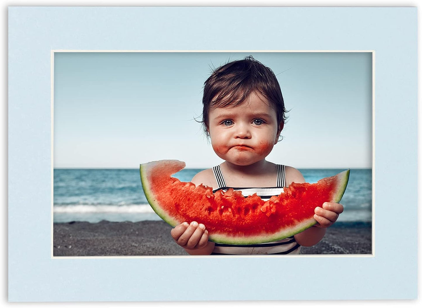 11x14 Mat for 8.5x11 Photo - Precut Baby Blue Picture Matboard for Frames Measuring 11 x 14 Inches - Bevel Cut Matte to Display Art Measuring 8.5 x 11 Inches - Acid Free ONE MAT