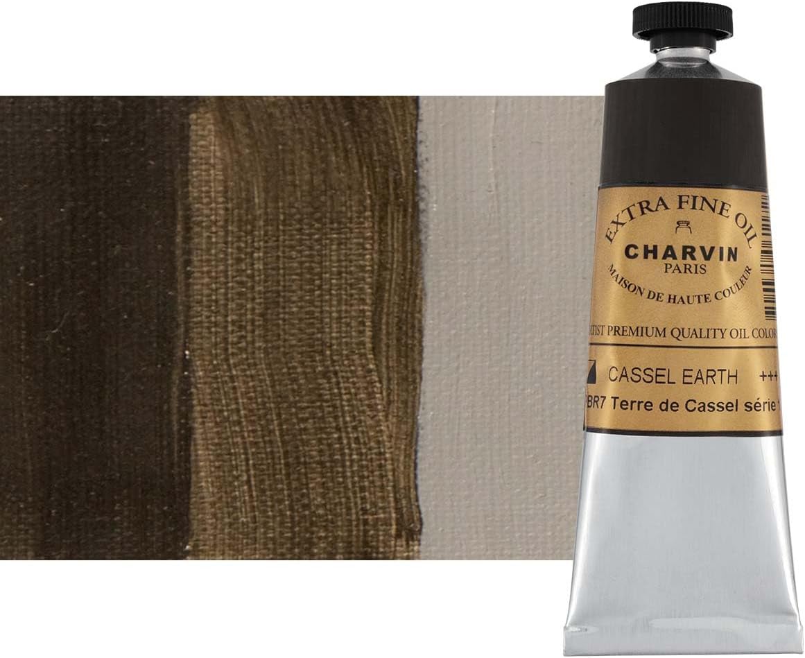 Charvin Extra Fine Oil Paint, Cassel Earth 60 mL - Triple-Milled, Rich Texture, Poppy Oil-Based, Light-Fast, Handmade, Archival Quality