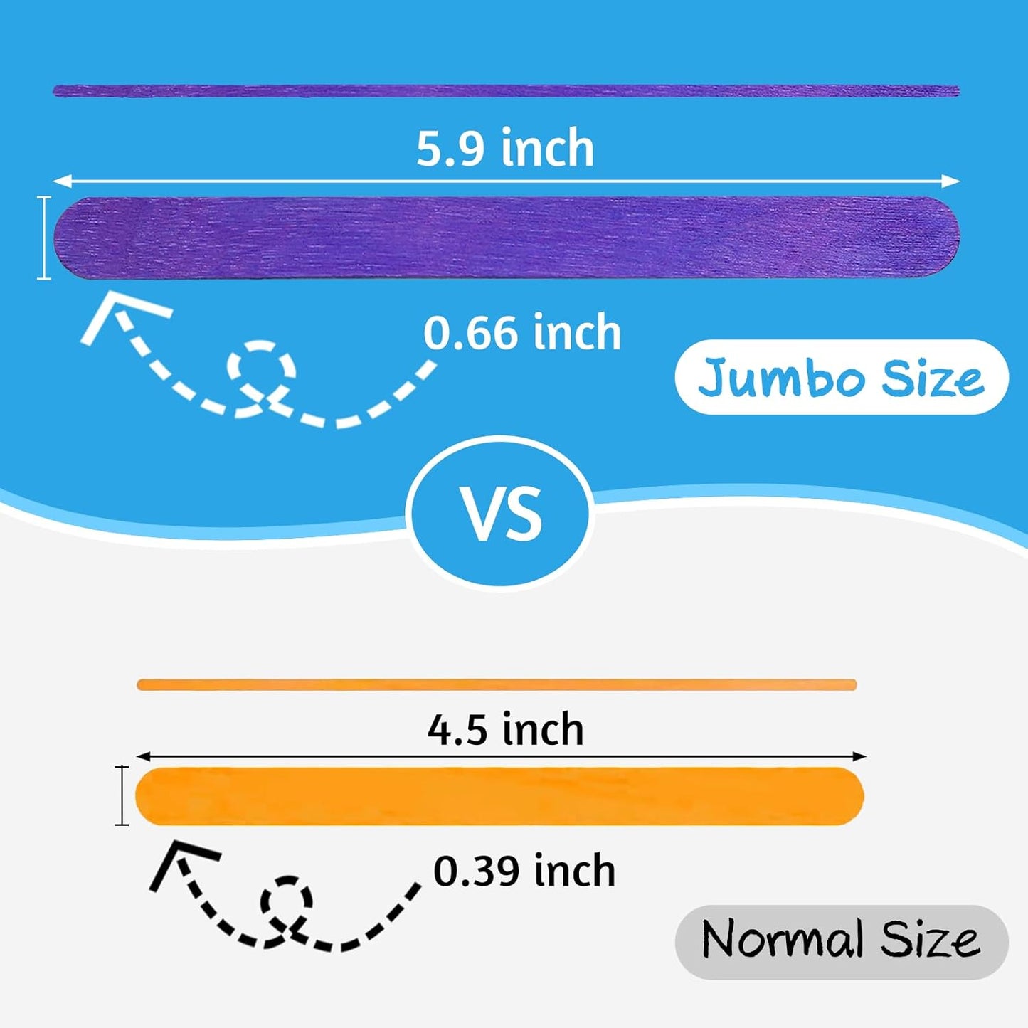 WISYOK 180 Pcs 6' Colored Jumbo Wooden Craft Sticks - Rainbow Wooden Popsicle Sticks for Creative Designs or Kids Education, Home Art Projects