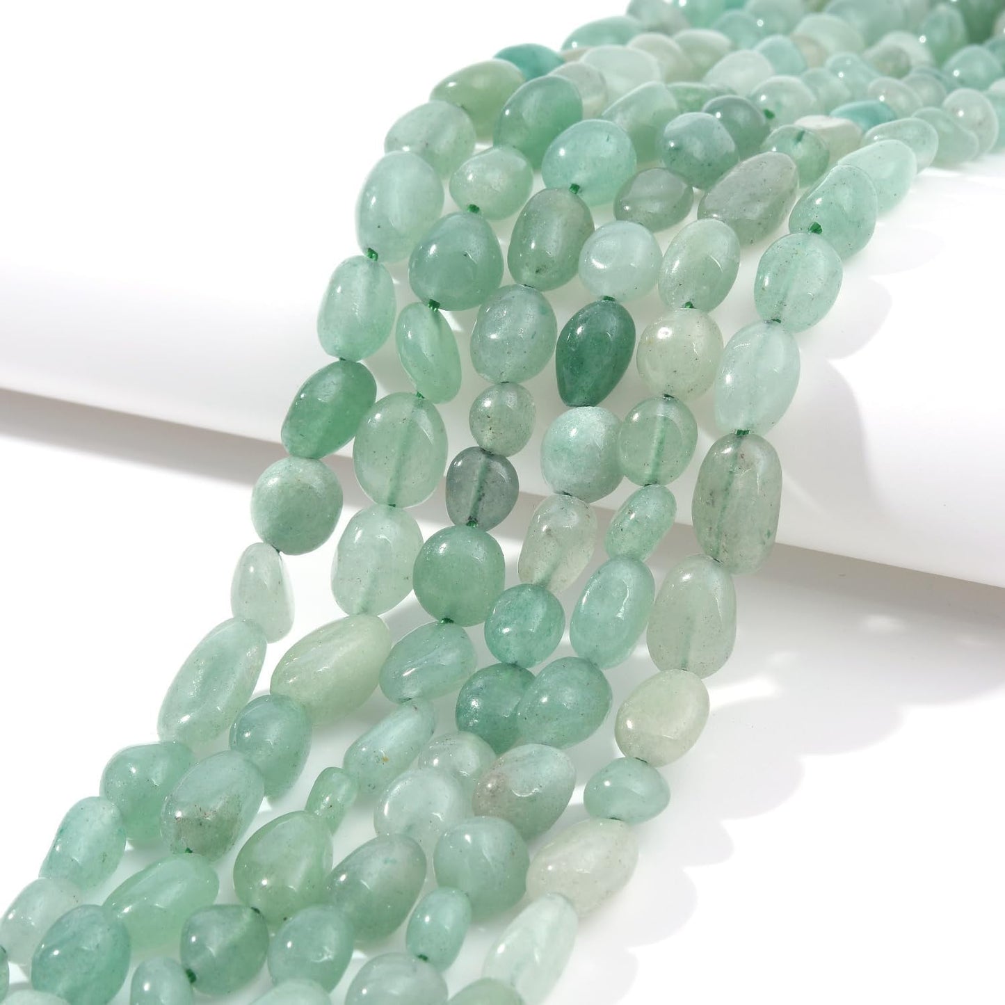 Green Aventurine Pebble Nugget Oval Free Tumbled Stone 6-8mm Natural Gemstone Loose Beads Approx 15.5 inch for DIY Jewelry Making