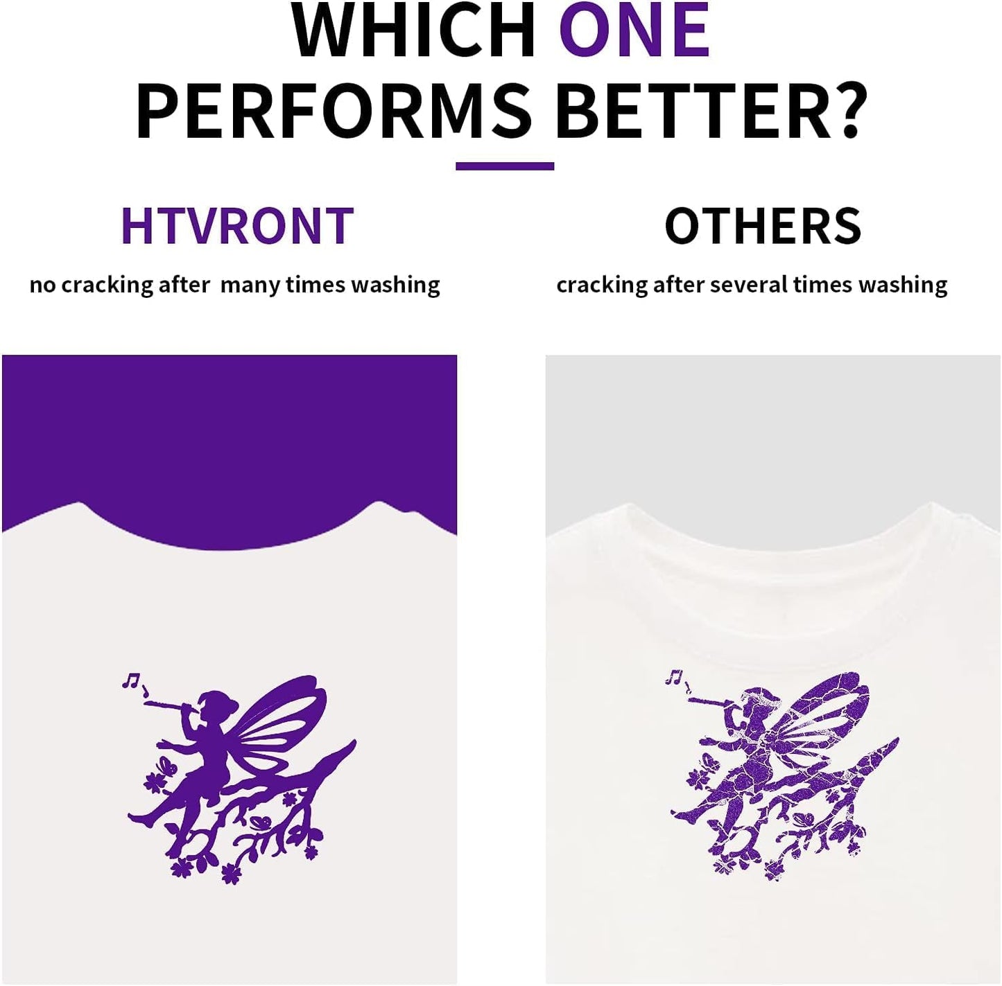 HTVRONT HTV Heat Transfer Vinyl Bundle: 24 Pack 12"x12" Purple Iron on Vinyl Sheets for T-Shirt (1 PTFE Sheet Included), Purple PU HTV Vinyl Easy to Cut & Weed for Heat Design