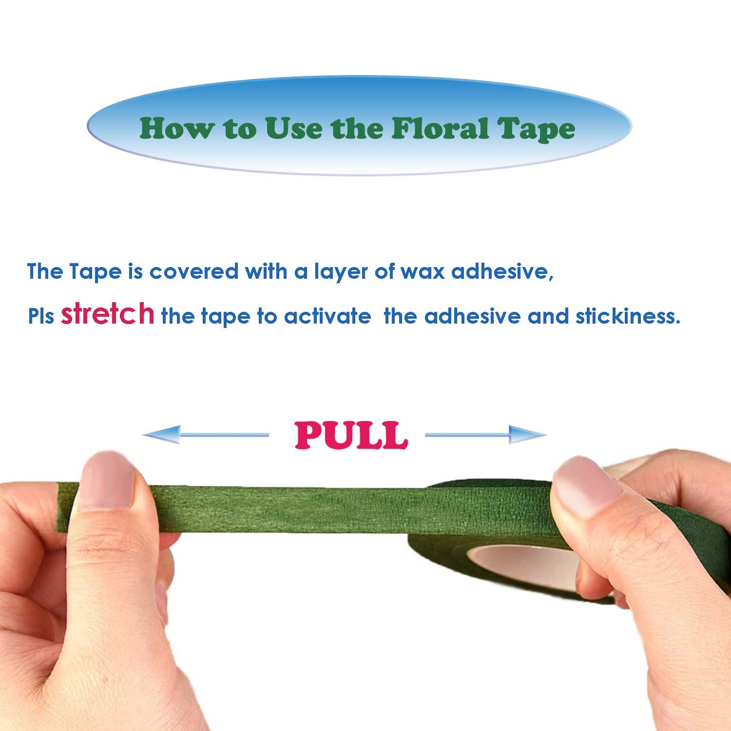 4 Rolls Floral Tape 1/2" Wide 30 Yards/Roll Floral Tapes for Bouquet Stem Wrap and Flowers Making Craft Projects (Light Green)