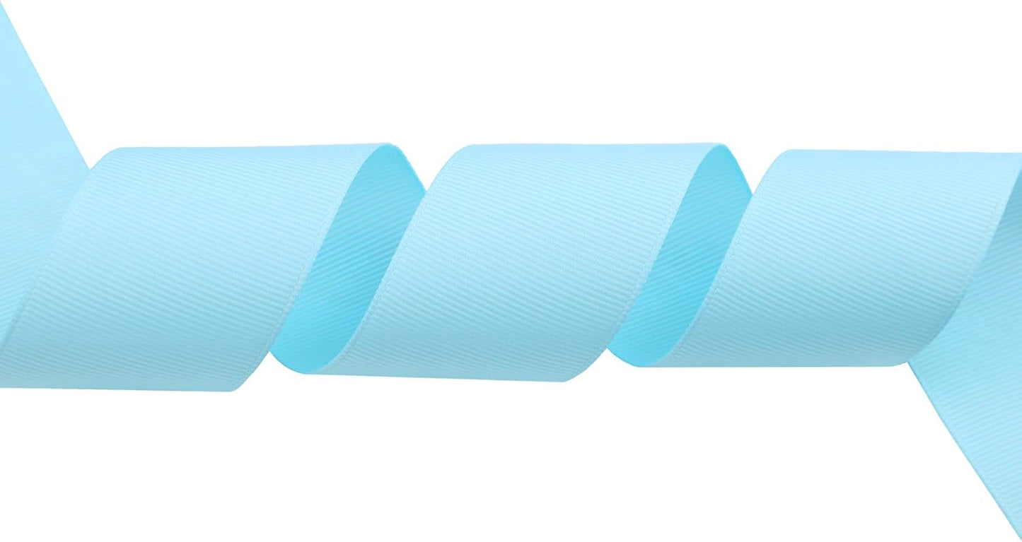 ITIsparkle 11/2" Inch Grosgrain Ribbon 25 Yards-Roll Set for Gift Wrapping Cake Decoration Party Favor Hair Braids Hair Bow Baby Shower Decoration Floral Arrangement Craft Supplies, Light Blue Ribbon