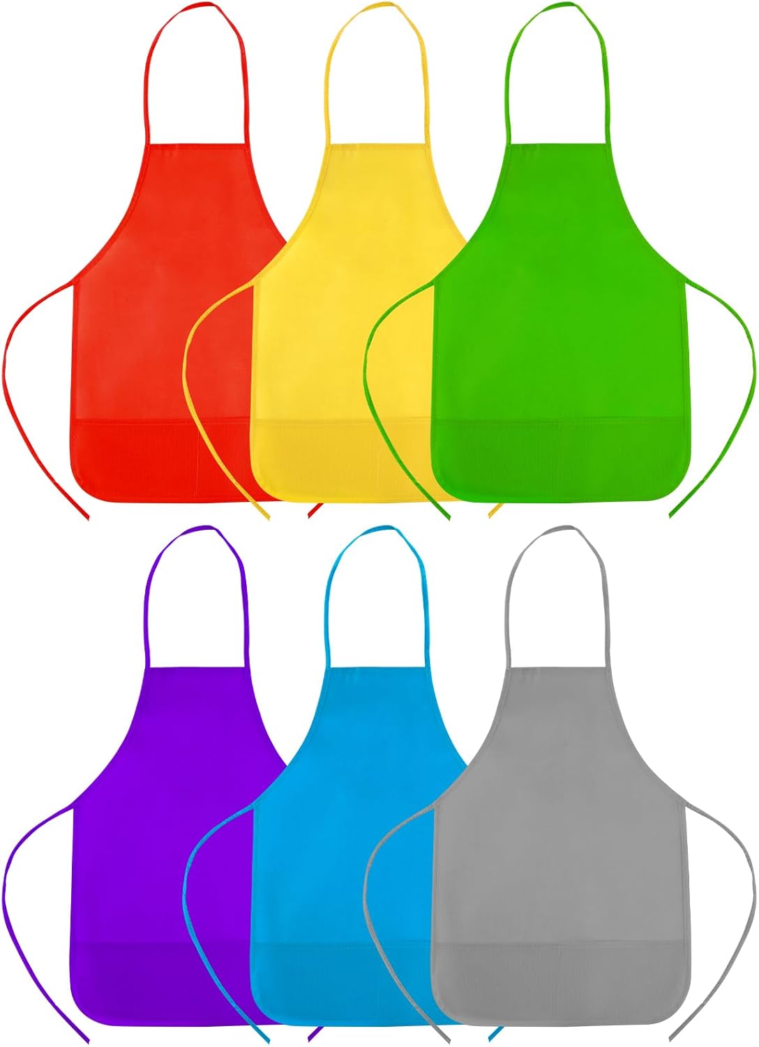 CHRORINE 6/12/24 Pack Kids Painting Apron Toddler Art Aprons for Kids Paint Apron Smock for Painting Cooking Craft Activity
