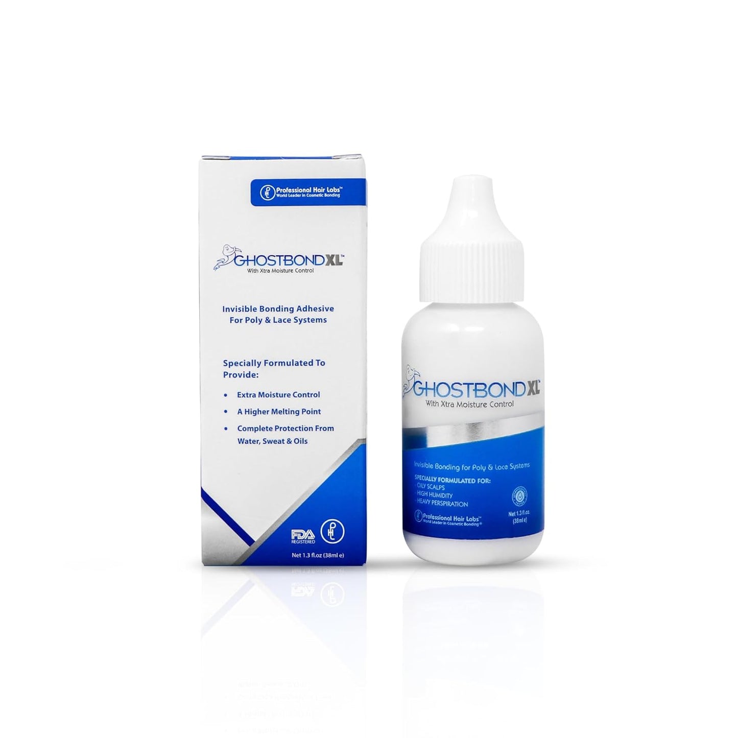 GHOSTBOND XL Hair Replacement Adhesive 1.3oz & Elastic Meltband Set | Invisible Bonding, Sweat-Resistant Wig Glue for a Flawless Hairline