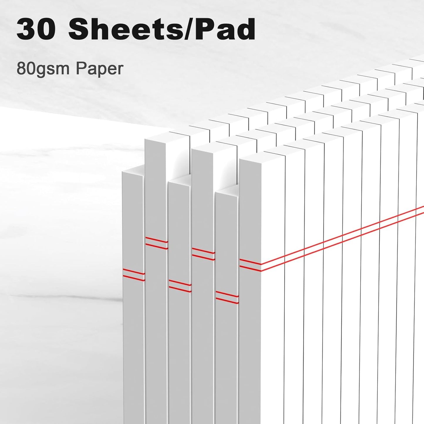 6pcs Small Note Pad 5x8 College Ruled Legal Pads Paper Notepads 6 Pack Study Back Writing Pads 5 x 8 Legal Pads Perforated Narrow Ruled Pads of Paper White