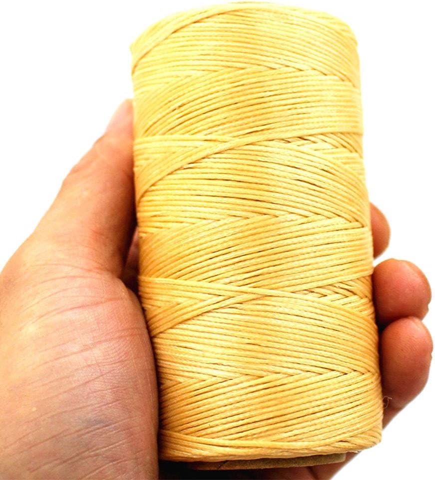 284 Yards Waxed Thread, 210D Heavy Duty Wax Upholstery Thread for Leather Sewing, 0.8mm Flat Waxed String for Bookbinding/Shoe Repairing/Leather Projects