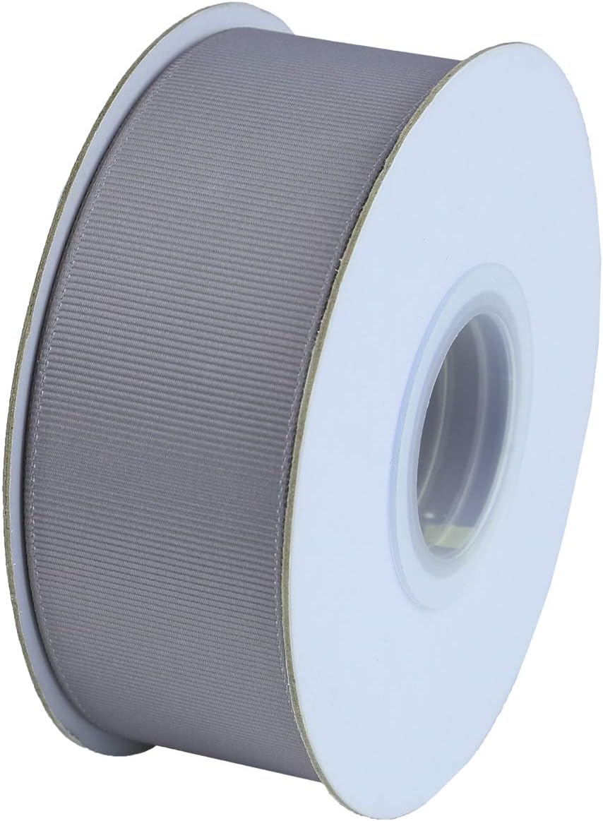 ITIsparkle 11/2" Inch Grosgrain Ribbon 25 Yards-Roll Set for Gift Wrapping Cake Decoration Party Favor Hair Braids Hair Bow Baby Shower Decoration Floral Arrangement Craft Supplies, Silver Ribbon