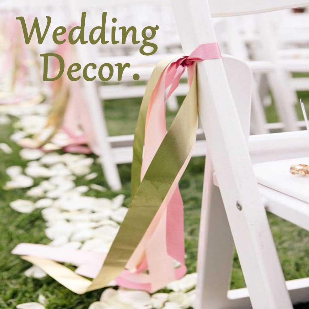 1" Width x 100 Yards Satin Ribbon, Champagne Gold Ribbon Perfect for DIY Craft, Bows, Gift Wrapping, Flower Bouquet, Valentine's Day, Christmas and Party Decoration