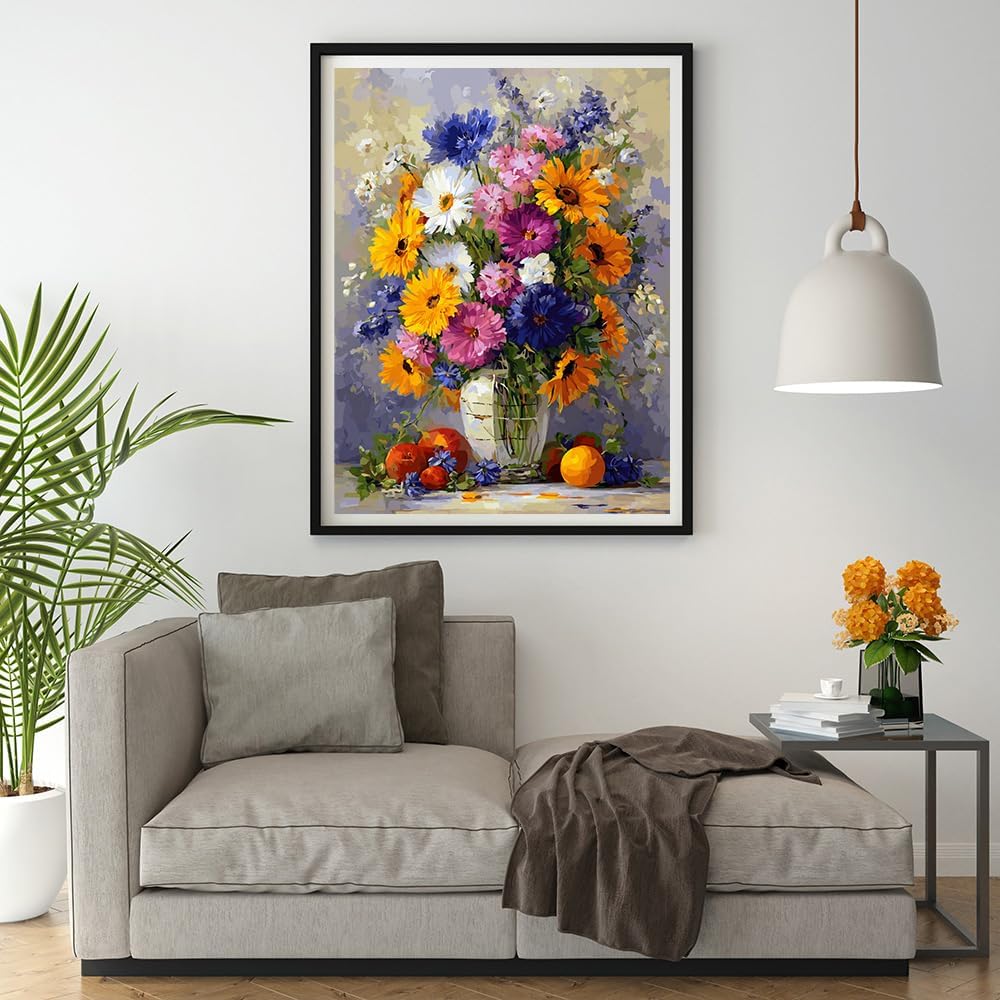 Moohue 14 ct Counted Cross Stitch Kits for Adults Flowers Cross Stitch Patterns Stamped Printed Cross Stitch Kits (Flowers 8)