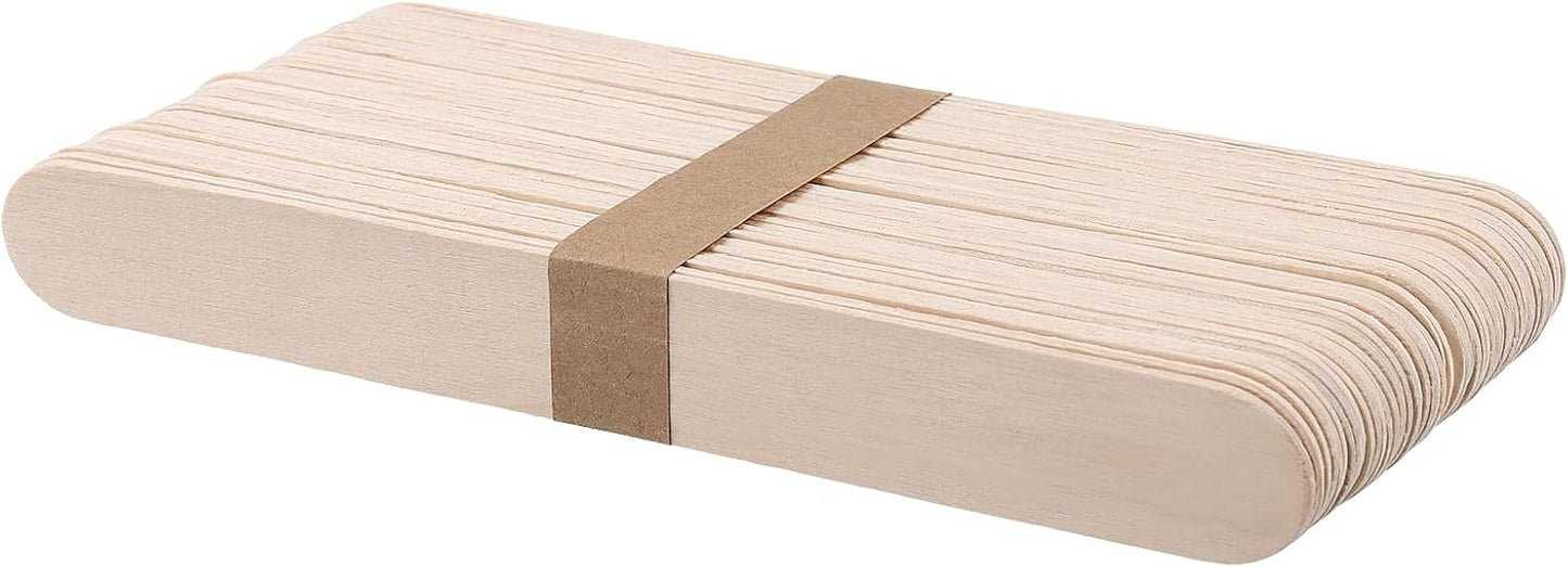SOUJAP 600pcs 8 Inch Popsicle Sticks, Wooden Craft Sticks Bulk, Wood Ice Cream Sticks for Crafts Projects