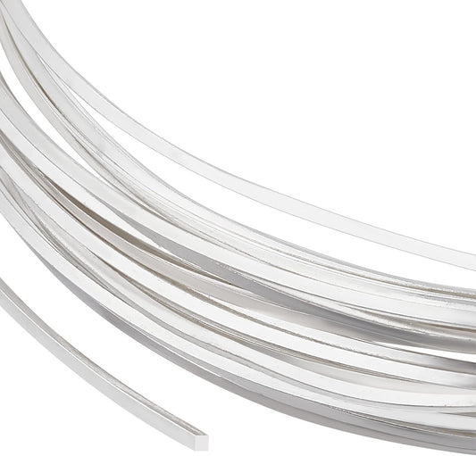 BENECREAT 20 Gauge 16 Feet Brass Square Wire, Silver Brass Wire for Jewelry Beading Craft Work