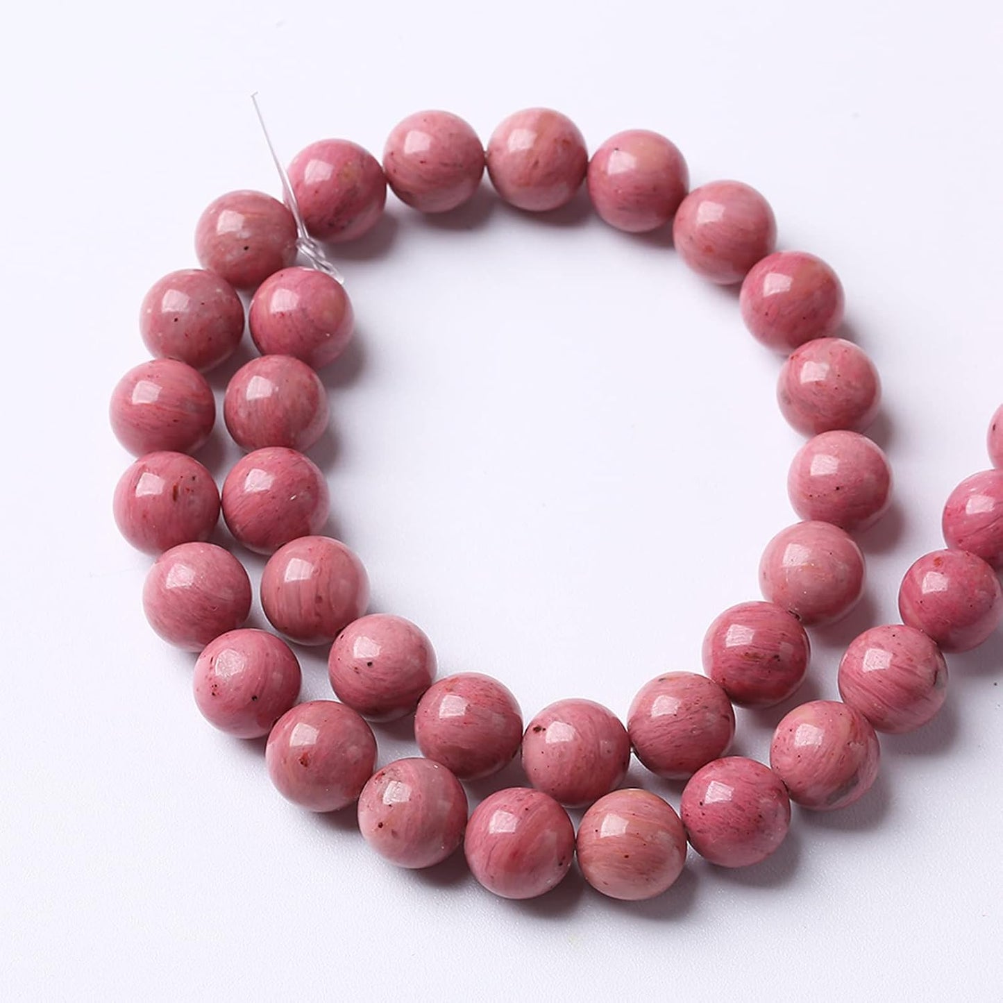 10mm 38pcs 7A Premium Gemstone Rhodochrosite Beads Natural Stone Round Loose Energy Healing Beads for Jewelry Making DIY Bracelet