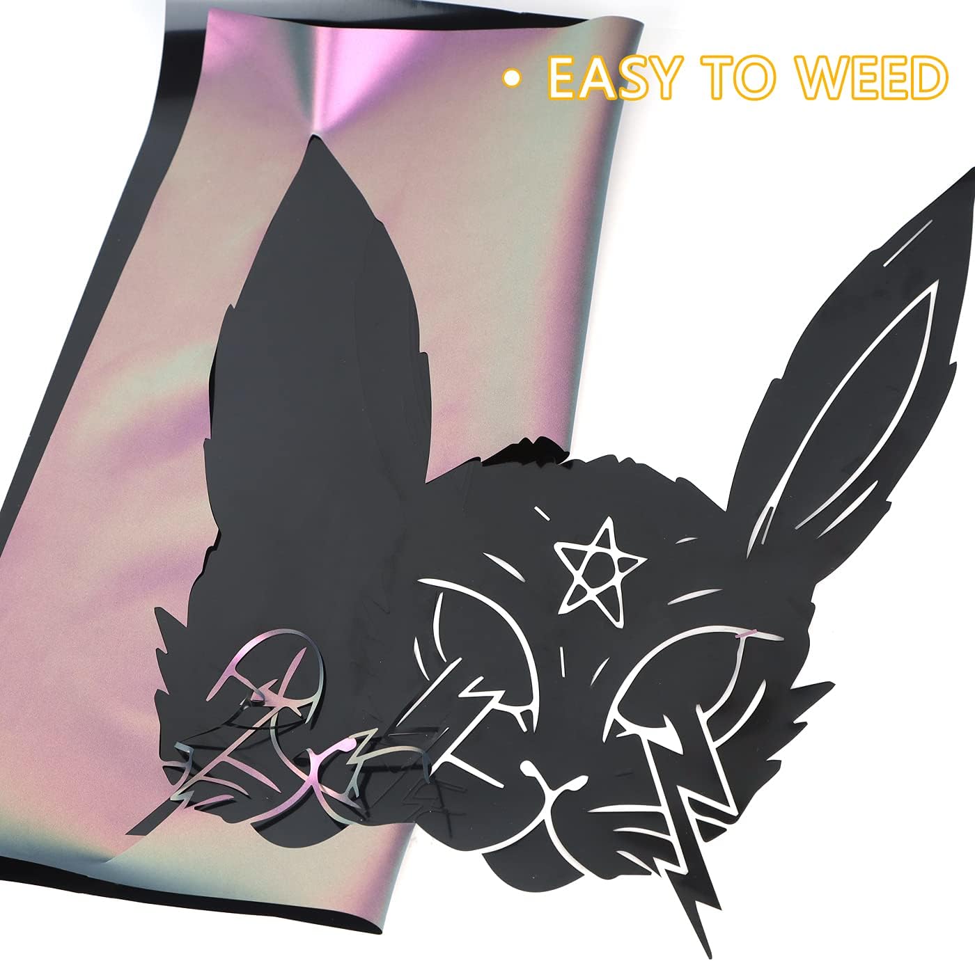 Guangyintong Chameleon HTV Rolls, 12" x 8ft Purple to Green Iron on Vinyl for T-Shirts, Changing Color Heat Transfer Vinyl for All Cutter Machines, Easy to Cut & Weed for DIY Design