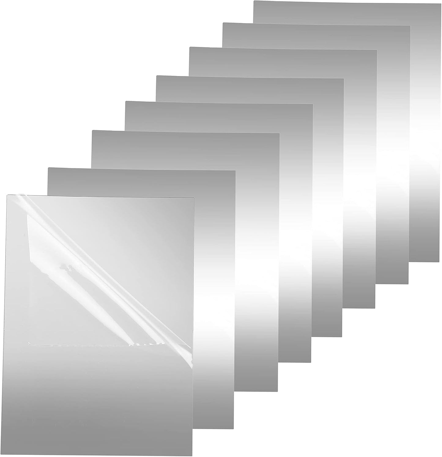 Adhesive Mirror Sheet 6 x 9 Inches Flexible Mirrors Sheets (4 pack) | Non-Glass Self Adhesive Stick on Mirror Tiles | Cut Mirror Paper to Size, Peel and Stick, Great for Crafts and Mirror Wall