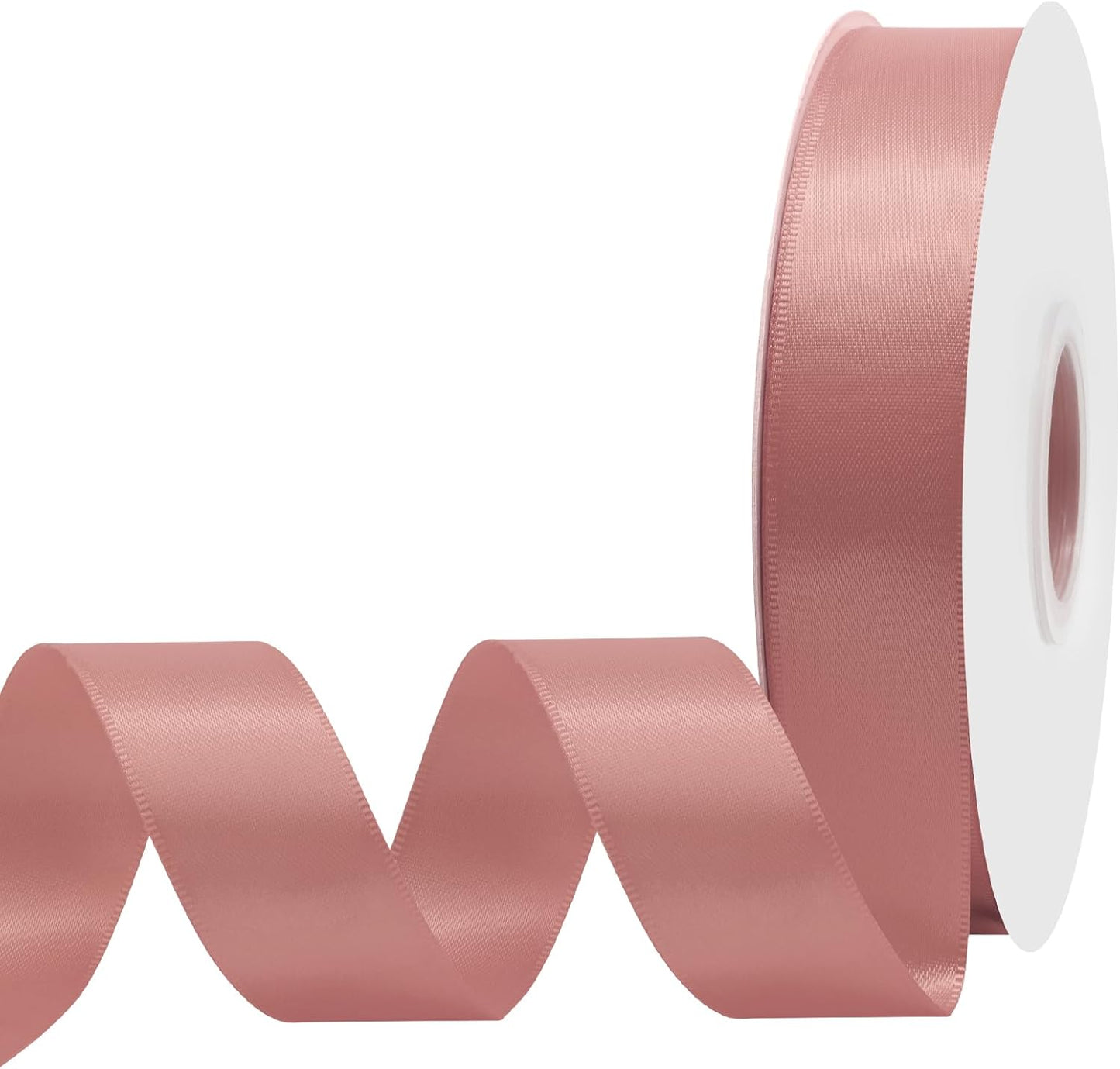 Dusty Rose Satin Ribbon 1" X 50 Yards Solid Color Double Faced Ribbons Perfect for Crafts Wedding Decor Bow Making Arts Sewing and More