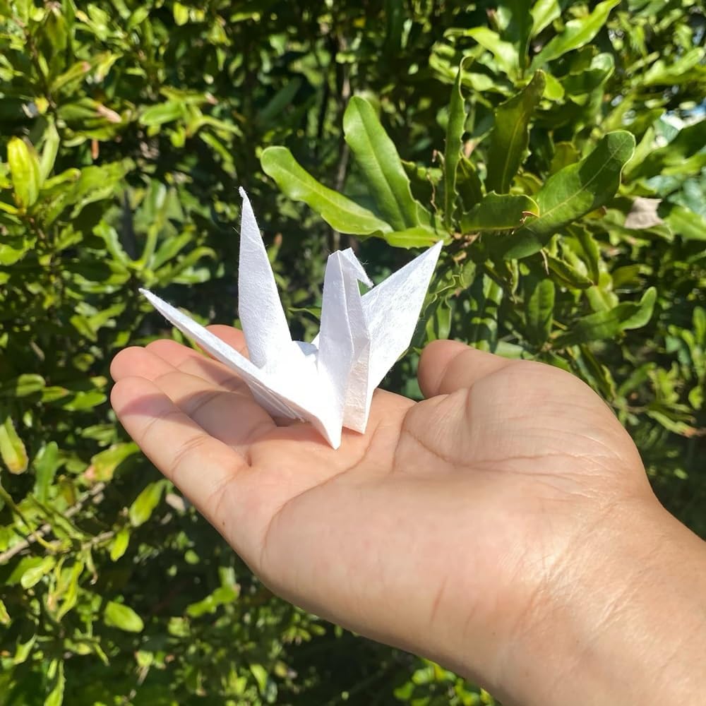 50 Sheets 6 x 6 Inches Natural Fiber Mulberry paper Sheets Square Origami Paper Arts Folding Craft, Decoration Paper, Square Folding Paper for DIY Crafts (White Color, 6x6 Inch)